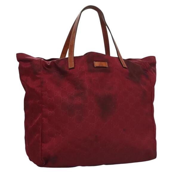 GUCCI GG Canvas Tote Bag Nylon Red - Picture 1 of 16